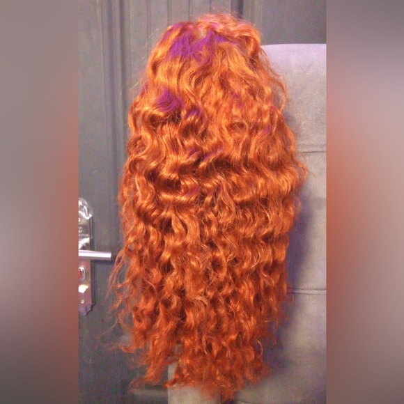 200% Density 18” Reddish Brown 13x4 Human Hair Water Wave Lace Frontal Wig - Picture 8 of 11